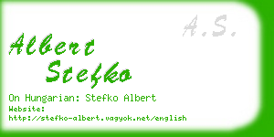 albert stefko business card